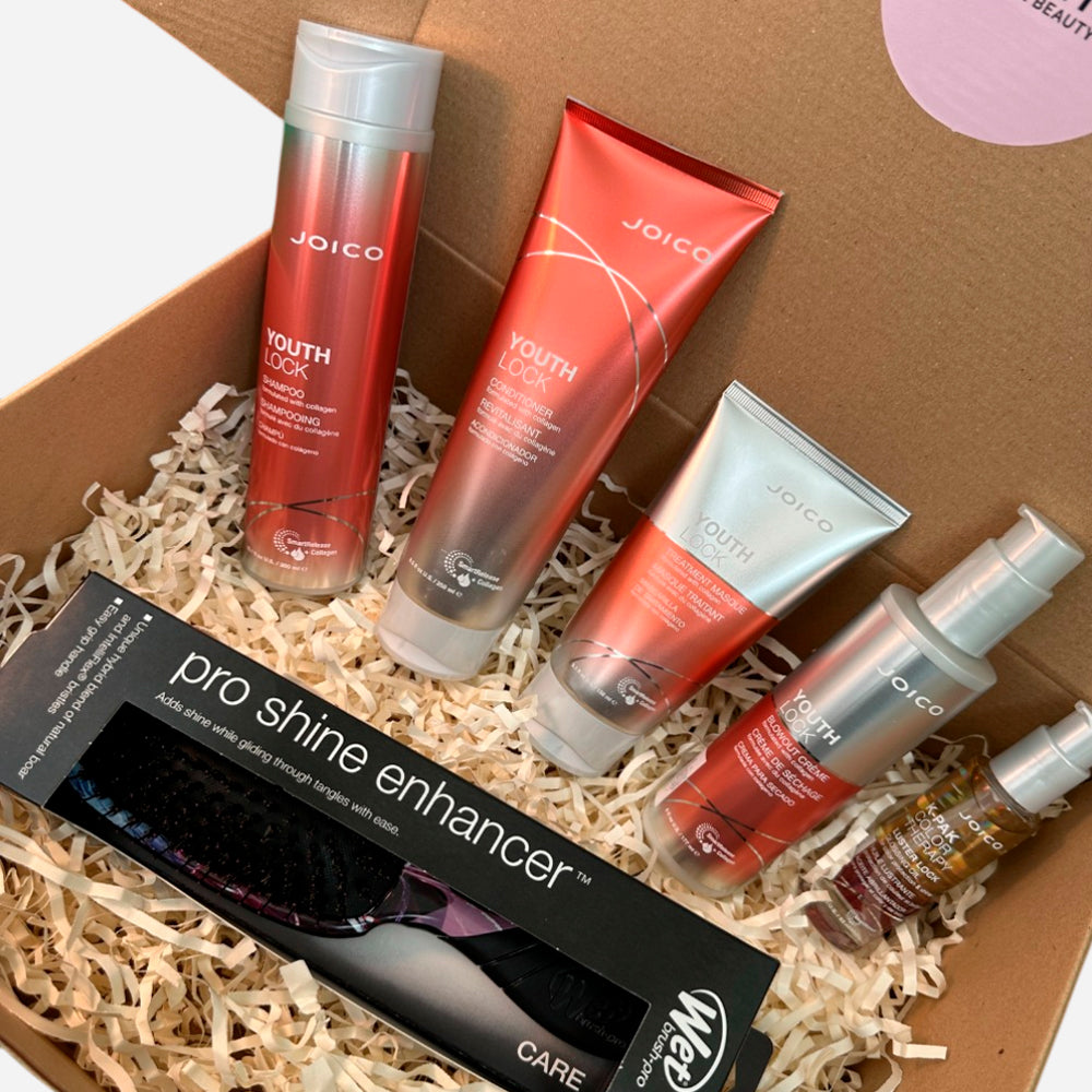 Box anti-age Joico Youthlock + Cepillo Wet Brush de regalo