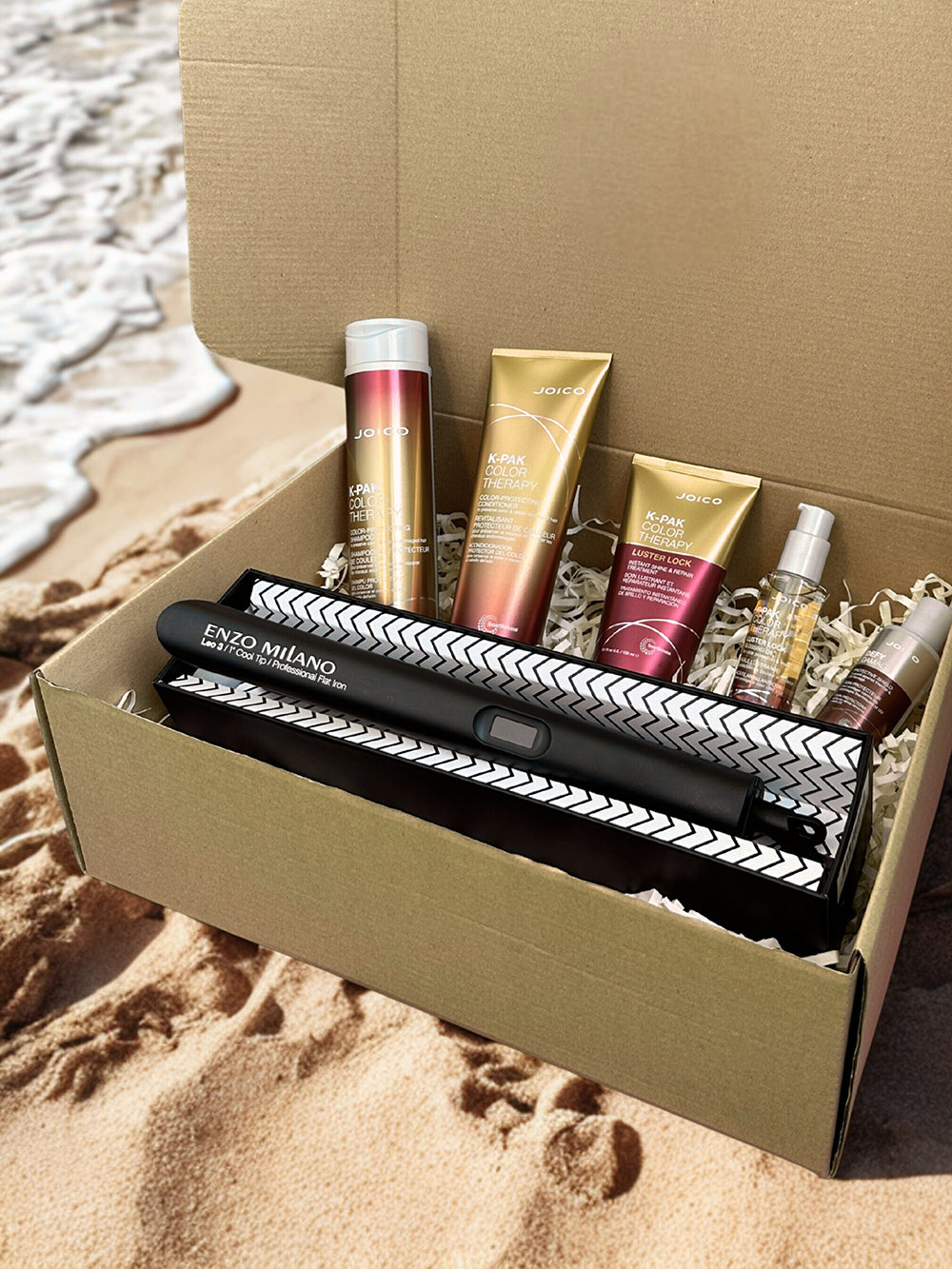 Box reparación cabello teñido Joico Color Therapy + Plancha Profesional de regalo