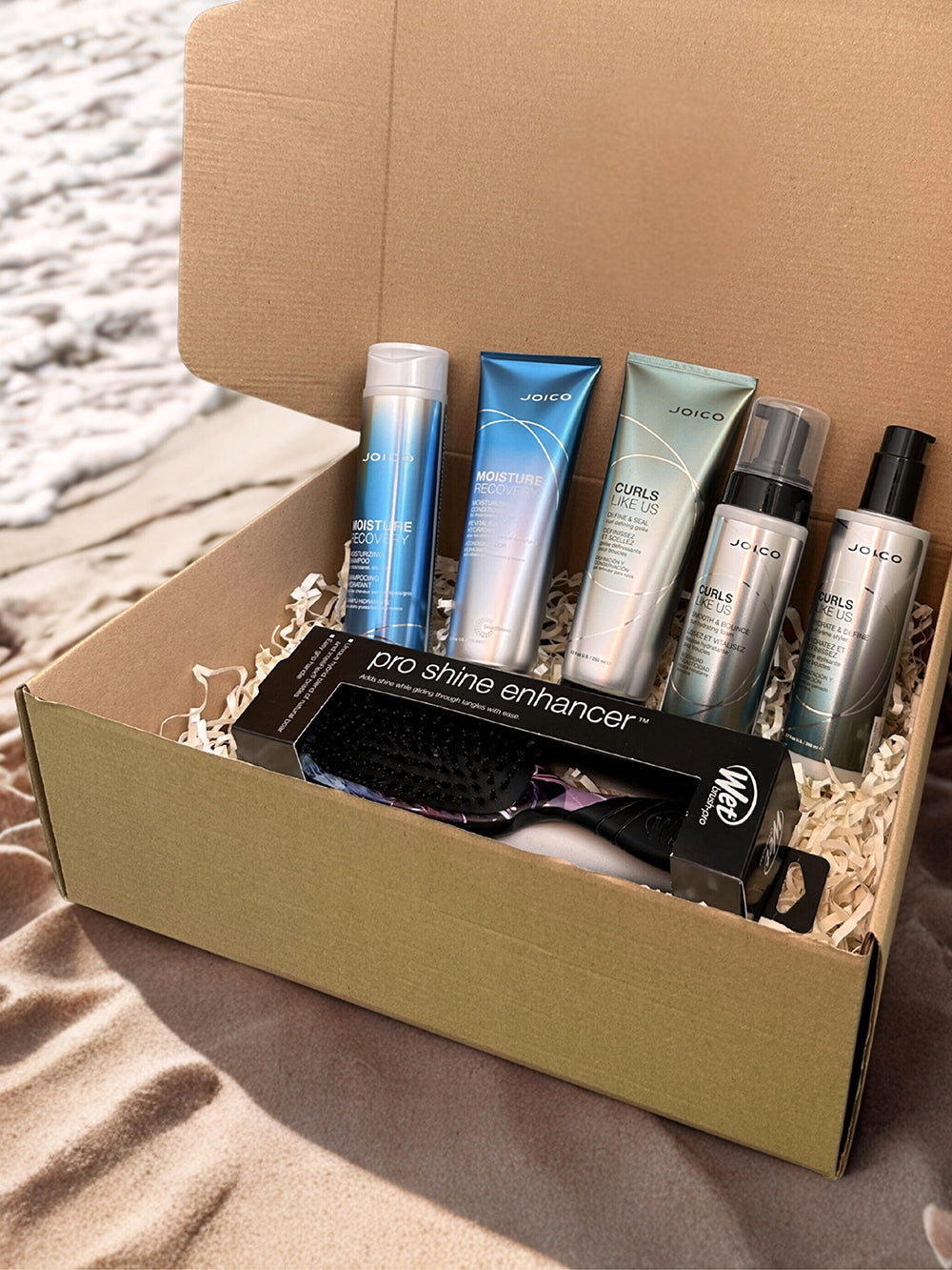 Box rizos Joico Curl like Us + Cepillo Wet Brush de regalo