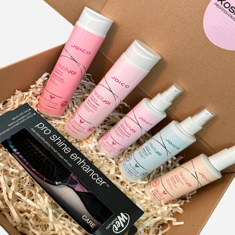 Box vegano cabello teñido  Joico Inner Joi Preserve + Cepillo Wet Brush de regalo
