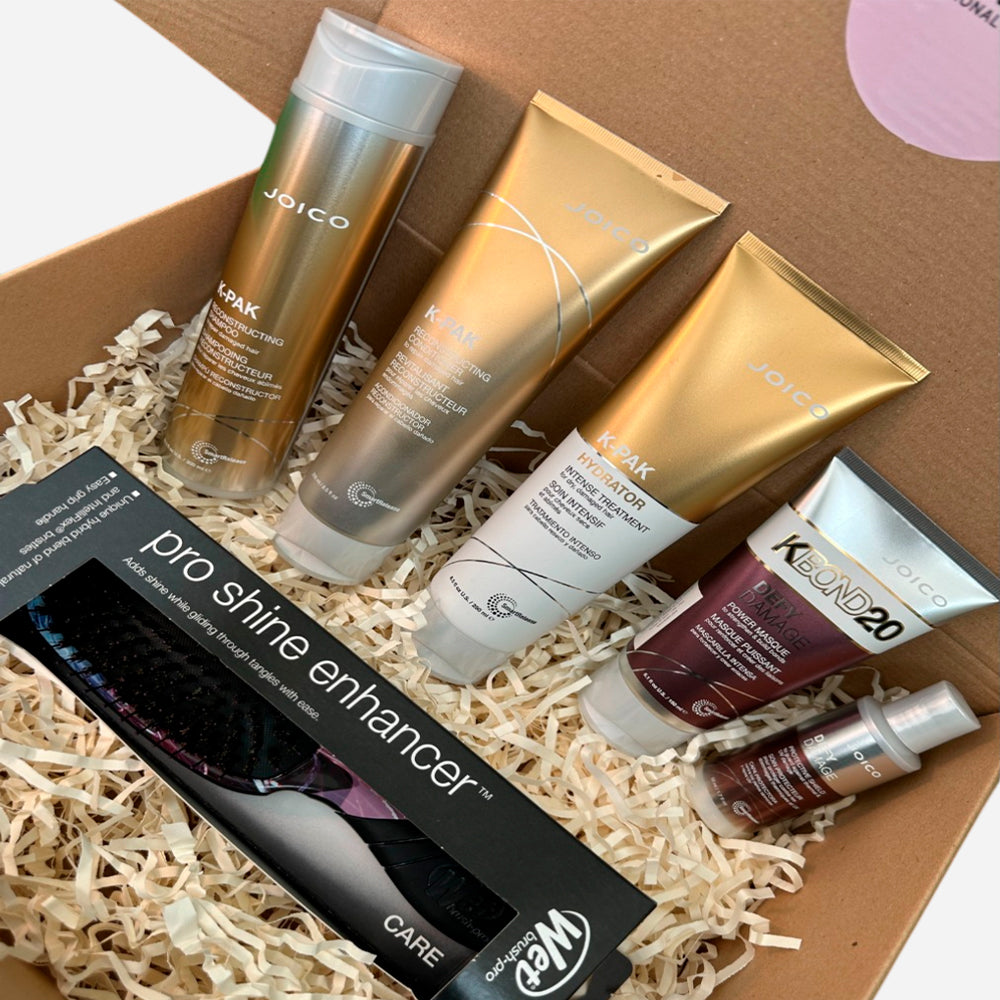 Box reparación intensiva cabello con mechas  Joico K-Pak + Cepillo Wet Brush de regalo