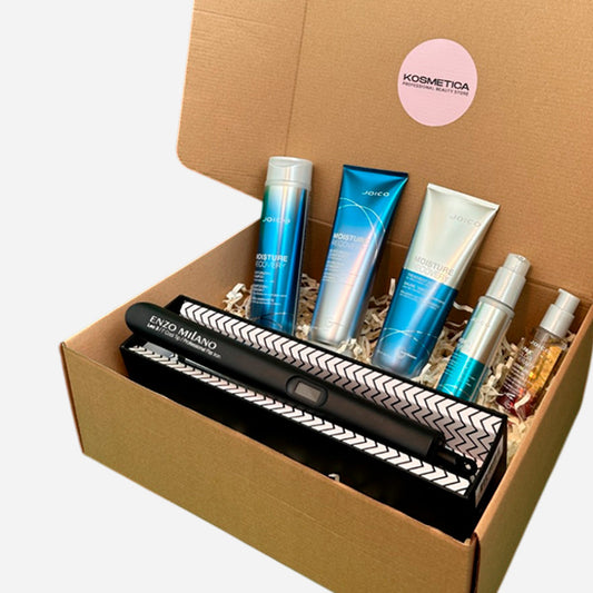 Box hidratación cabello grueso  Joico Moisture Recovery + Plancha Profesional de regalo
