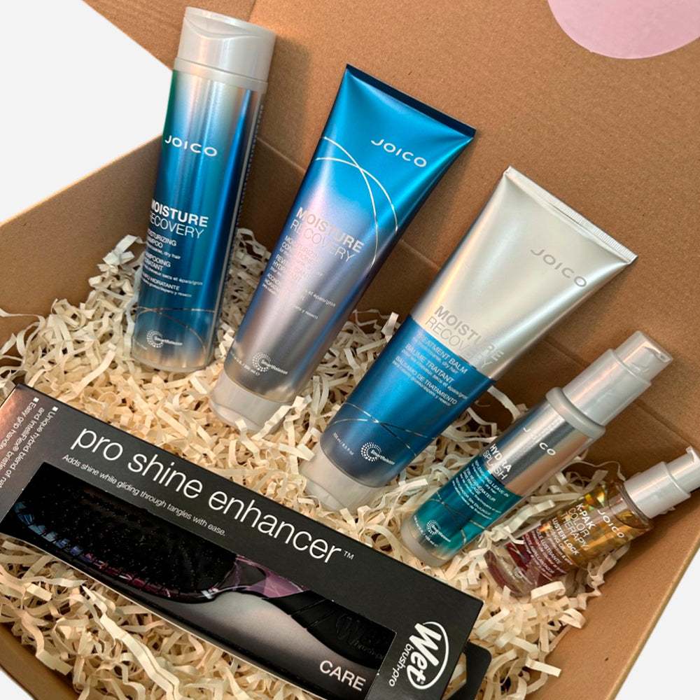 Box hidratación cabello grueso  Joico Moisture Recovery + Cepillo Wet Brush de regalo