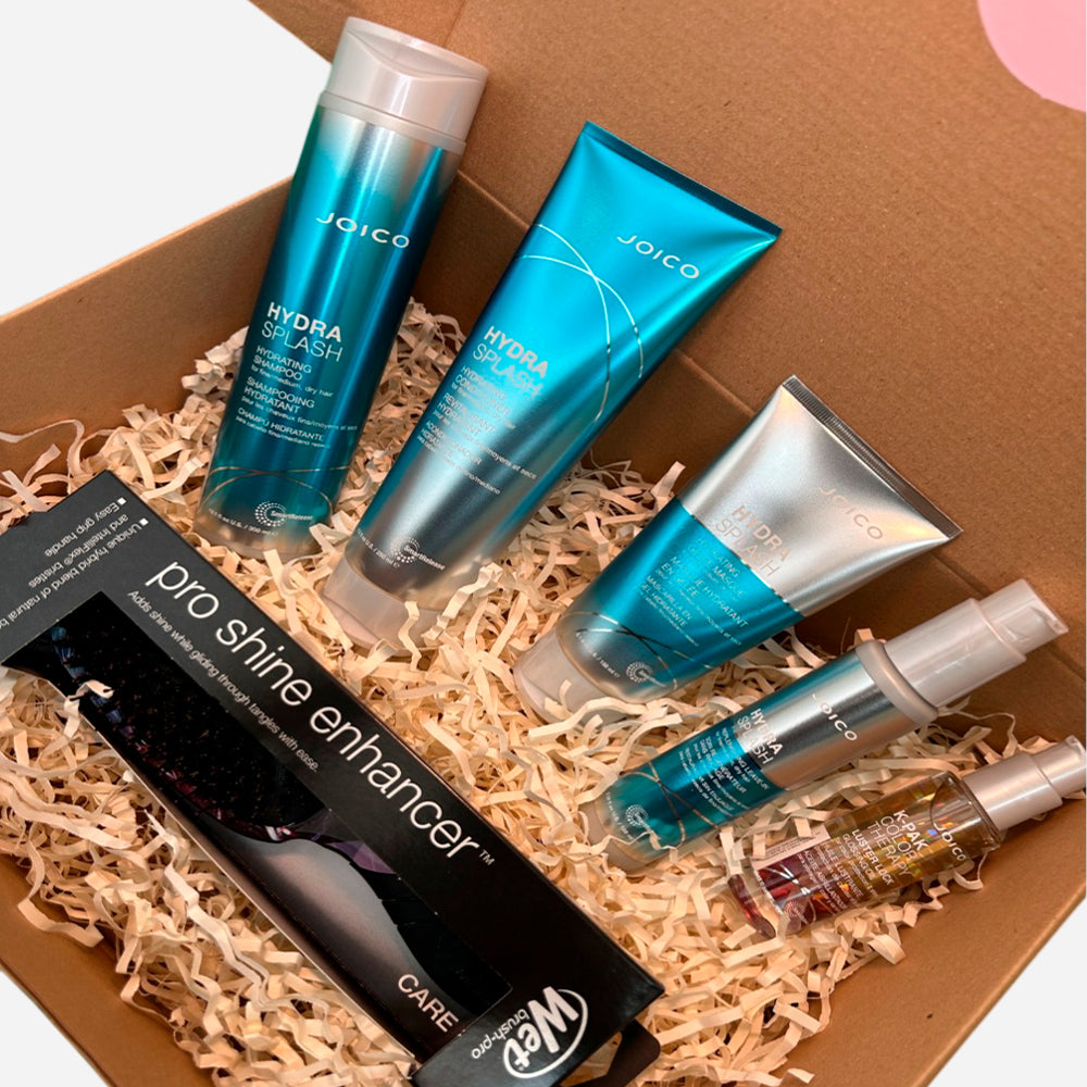 Box hidratación cabello fino a medio  Joico Hydra Splash + Cepillo Wet Brush de regalo
