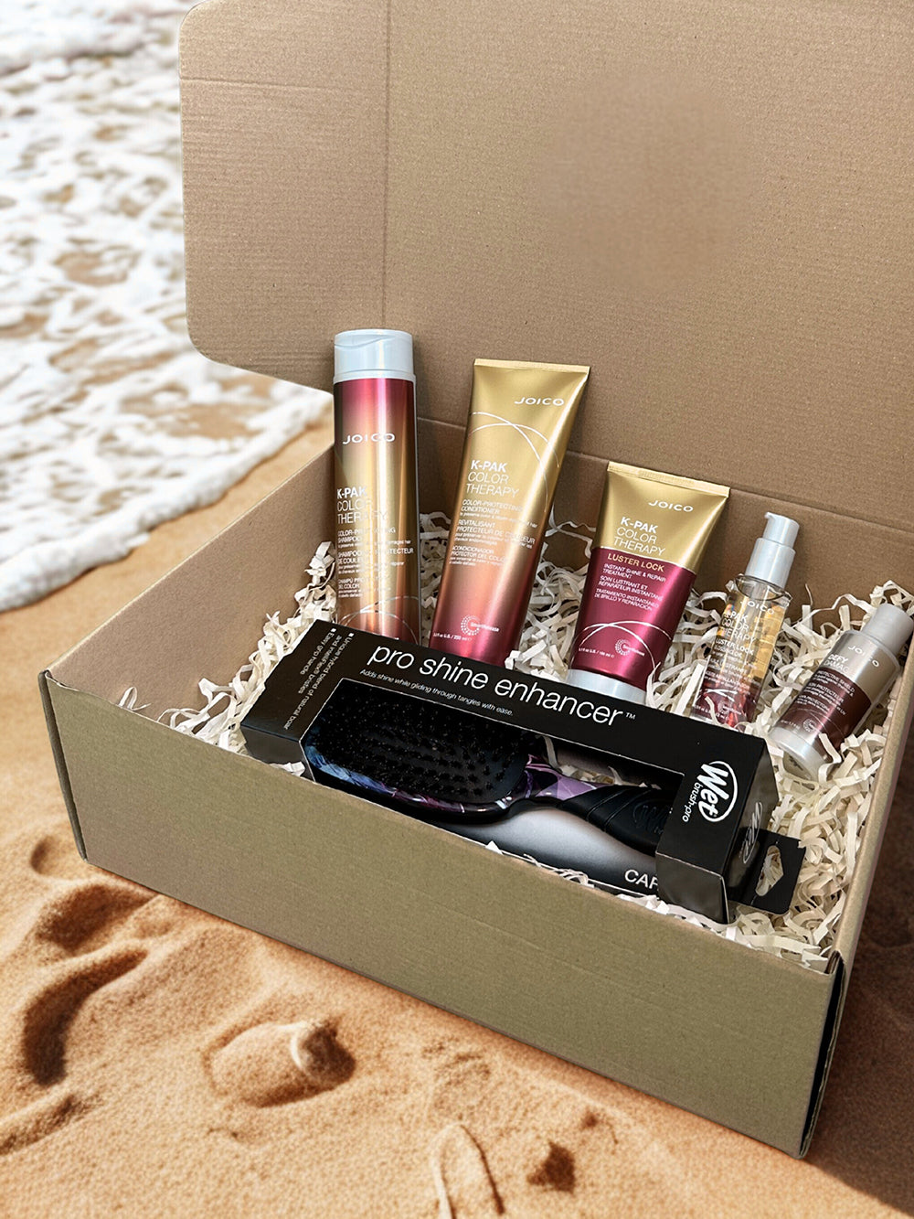 Box reparación cabello teñido Joico Color Therapy + Cepillo Wet Brush de regalo