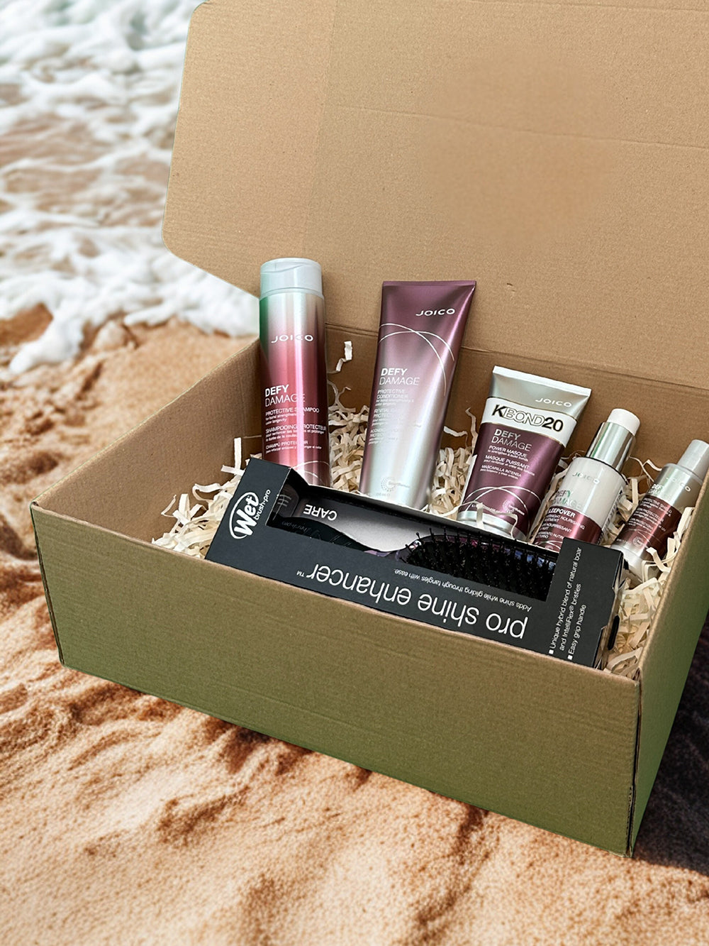 Box reparación intensiva  Joico Defy Damage + Cepillo Wet Brush de regalo