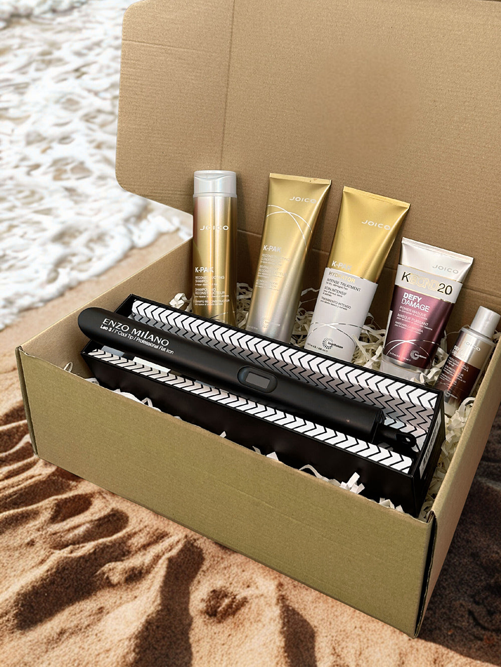 Box reparación intensiva cabello con mechas  Joico K-Pak + Plancha Profesional de regalo