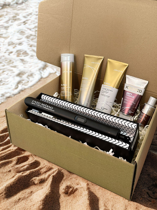 Box reparación intensiva cabello con mechas  Joico K-Pak + Plancha Profesional de regalo