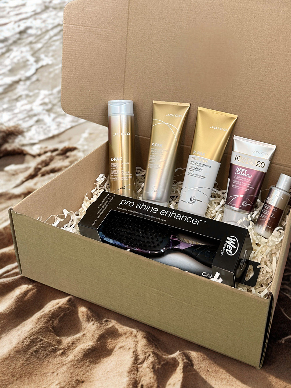 Box reparación intensiva cabello con mechas  Joico K-Pak + Cepillo Wet Brush de regalo